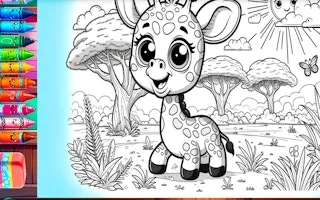 Coloring book cute animals